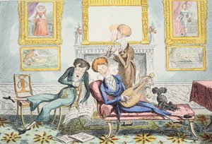 Colibríes o Un trío elegante, pub. 1835 de George Cruikshank