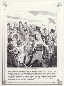 Ilustración para El Libro del Soltero, o El Progreso del Sr. Lambkin (Gent) de George Cruikshank