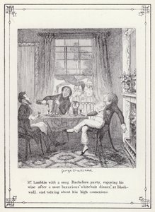 Ilustración para El Libro del Soltero, o El Progreso del Sr. Lambkin (Gent) de George Cruikshank