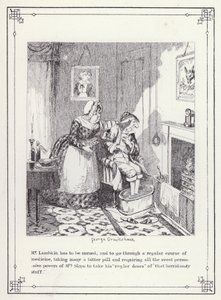 Ilustración para El libro del soltero, o El progreso del Sr. Lambkin (Gent) de George Cruikshank