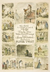 Ilustración para la portada "Oliver Twist" de George Cruikshank