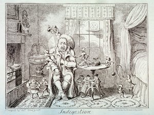 Indigestión, 1835 de George Cruikshank