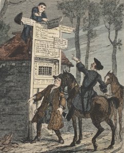 Jack Sheppard escapa de la jaula de prisioneros, ilustración de Jack Sheppard: Una Novela de William Harrison Ainsworth, publicada 1839 de George Cruikshank
