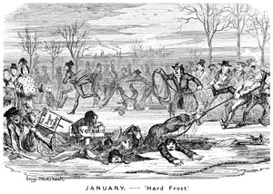 Enero - Helada severa, siglo XIX de George Cruikshank