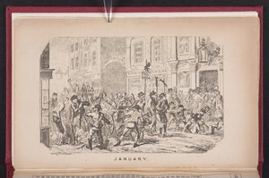 Enero de The Comic Almanack de George Cruikshank