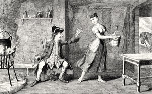 Jeannie Deans en la cabaña de su padre, ilustración de 