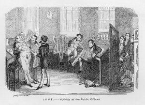 Junio, Vacaciones en las Oficinas Públicas de George Cruikshank