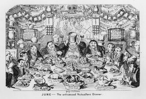 Junio, La cena de los taberneros sin licencia de George Cruikshank