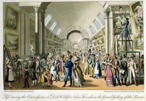 La gran galería del Louvre - en "Life in Paris" por David Carey, Londres de George Cruikshank