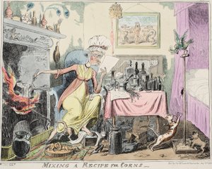 Mezclando una Receta para Callos, pub. 1835 de George Cruikshank