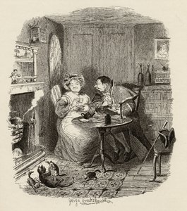 El Sr. Bumble y la Sra. Corney tomando té, de 
