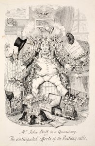 El señor John Bull en un dilema o los efectos anticipados de las llamadas del ferrocarril de George Cruikshank