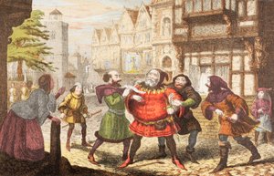 La señora Quickly arresta a Sir John Falstaff en Henry IV, Parte 2, de 