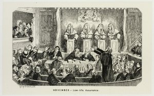 Noviembre - Law-Life Assurance de los grabados en acero de George Cruikshank a The Comic Almanacks: 1835-1853 de George Cruikshank