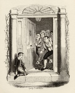 Oliver Twist en la puerta de la Sra. Maylie, de 