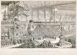 Apertura de la Gran Exposición, Crystal Palace, Hyde Park, Londres, 1851 de George Cruikshank