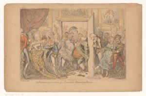 Salón Overvol Inconvenientes de un salón abarrotado (título sobre objeto) de George Cruikshank