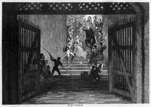 La Princesa Isabel llevada como prisionera a la Torre de Londres, 1554, 1840 de George Cruikshank