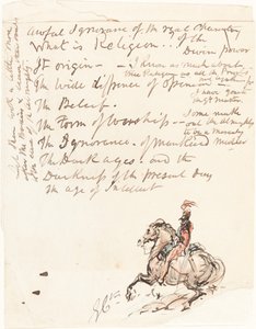 Boceto de húsar montado