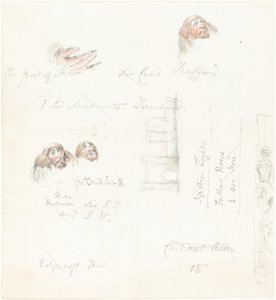 Bocetos de caras grotescas de George Cruikshank