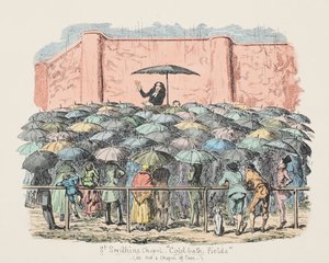 Capilla de San Swithun en Cold-bath fields, pub. 1833 de George Cruikshank