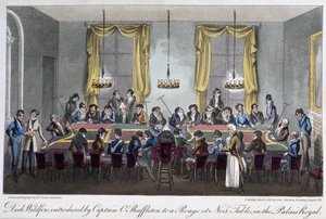 Mesa de juegos en el Palais Royal - en "Life in Paris" por David Carey, Londres de George Cruikshank