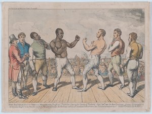 La batalla entre Cribb y Molineaux, 28 de septiembre de 1811, 3 de octubre de 1811 de George Cruikshank
