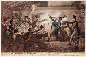 Los conspiradores de Cato Street, pub. por G. Humphrey, 9 de marzo de 1820 de George Cruikshank