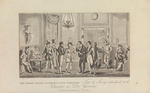 The Green Room en el teatro Drury Lane de George Cruikshank