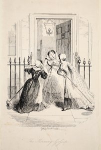 El chisme matutino, de La mayor plaga de la vida, pub. 1847 de George Cruikshank