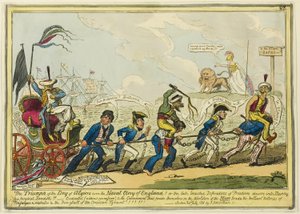 ¡¡El Triunfo del Dey de Argel sobre la Gloria Naval de Inglaterra!! de George Cruikshank