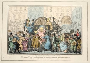Viajando en Inglaterra - o una Mirada desde la Bodega del Caballo Blanco, pub. 1835 de George Cruikshank