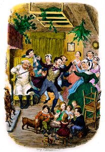 Tarjeta navideña victoriana por George Cruikshank de George Cruikshank