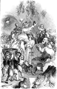 Trayendo la Navidad - dibujado por William Harvey, 1845 de George Dalziel