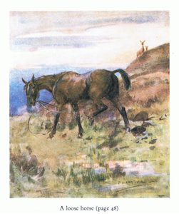 El caballo suelto (litografía en color) de George Denholm Armour
