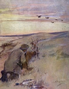 La caza silvestre: el vuelo (litografía en color) de George Denholm Armour