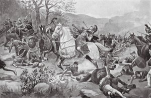 Batalla de Coronea, 447 a.C. (litografía) de George Derville (after) Rowlandson