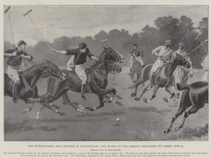 Los partidos internacionales de polo en Hurlingham, el segundo de los juegos de la Copa Desafío de América, 9 de junio de George Derville Rowlandson