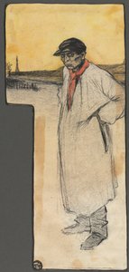 Diseño para una ilustración de libro, figura masculina de pie, después de 1901 de George Dupuis