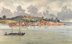 Inner Harbour, S Side, Singapur, c.1859-62 (acuarela) de George E.L.S. Sanford
