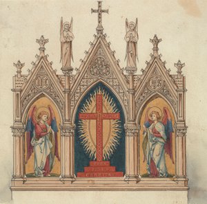 Diseños realizados para Jones y Willis, metalúrgicos y fabricantes de muebles para iglesias de Birmingham y Londres.