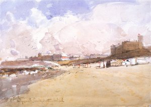 On Tynemouth Sands (carboncillo, lápiz y acuarela sobre papel)