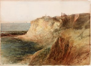 Tynemouth desde la bahía del Rey Eduardo (lápiz y acuarela sobre papel pegado en tabla) de George Edward Horton