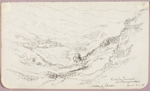 Mirando hacia Dolwyddelan, Valle de Lledr de George Elbert Burr