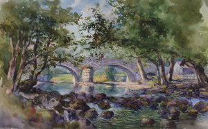 Puente Viejo cerca de Bettws-y-Coed, Gales del Norte de George Elbert Burr