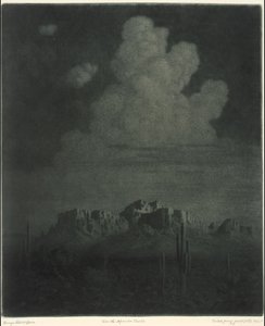 Montaña Superstition, Apache Trail, Arizona, derecha [n.º 2] de George Elbert Burr