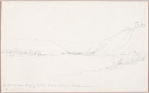 El Rin cerca de Salzig, castillos de Stirrenberg y Liebenstein de George Elbert Burr