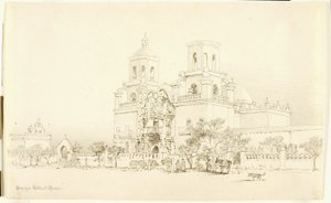 Sin título (dibujo de transferencia para la Misión de San Xavier, Tucson, Arizona) de George Elbert Burr