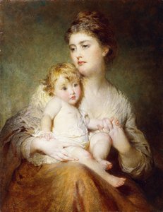 Retrato de la Duquesa de St. Albans, con su Hijo, 1875 de George Elgar Hicks