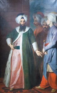 Kozbekci Mustafa Aga y su séquito, c.1727 (óleo sobre lienzo) de George Engelhardt Schroeder